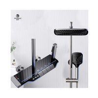 Robinet de douche moderne monocommande en acier inoxydable, nouveau design, avec fonction pause, pommeau de douche à fonction pause, cartouche céramique