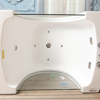 Baignoire Spa Bébé Rectangulaire Portable au Design Moderne, Siège de Bain Autoportant avec Massage à Air, pour 1 Personne, Type d'Installation avec Débordements