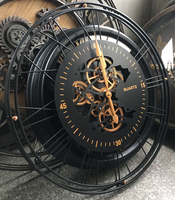 Horloge murale de luxe en métal Vintage, décoration murale industrielle mécanique