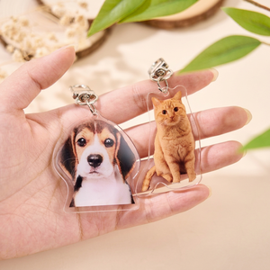 POD Custom Pet Wood Carved Keychain Personalized Pet Portrait <b>Backpack</b> Charm Home Decor Hot-Selling One-Piece Custom Gifts - Product Image 1
