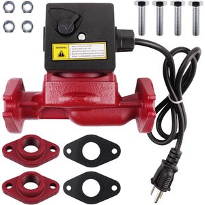 Pompe de circulation Zelven 1/12Hp 115V 60Hz en acier inoxydable avec raccord à bride, pompe à eau à trois vitesses - Product Image 2
