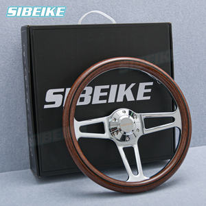 <span class=keywords><strong>Volante</strong></span> Deportivo SIBEIKE de Madera para Automóvil, 14'' 350mm, Universal, Vintage, Clásico, Negro, para Auto de Carreras, Autobús, con Bocina, <span class=keywords><strong>PC</strong></span>- - Product Image 3