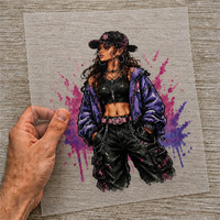 Autocollant DTF personnalisé pour t-shirts prêt à poser, autocollant de transfert thermique en gros, décalcomanies en vinyle lavables à repasser en vrac