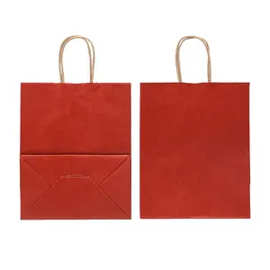Túi Giấy Kraft Túi Màu Đỏ SOS Có Thể Tái Chế Logo Công Ty Tùy Chỉnh Được Chứng Nhận Túi Đựng Đồ Lót/Túi Nữ