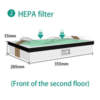 Double ventilateur à forte aspiration de 300w avec filtre Hepa Extracteur de fumée de soudage pour l'impression 3D et la gravure au laser Purificateur d'air