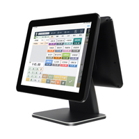 Système POS tout-en-un à double écran de 15,6 pouces avec Windows 10, écran tactile 10 points, 32 Go de RAM, processeur double cœur