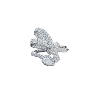 독특한 나비 디자인 모이사나이트 실버 링 4x6mm 배 모이사나이트 다이아몬드 맞춤 고급 보석 GRA 인증서 - Product Image 1