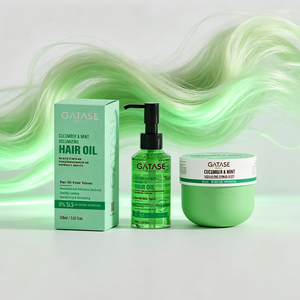 Mascarilla Capilar Nutritiva y Voluminizadora de Pepino Natural y Menta con Ácido Hialurónico, Aceite para Dar Brillo y Volumen, Fórmula con Logotipo Personalizado, Compra Global OEM - Product Image 4