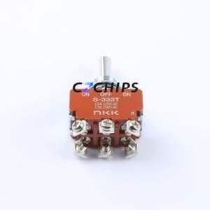 S333T Toggle Switch Through hole Component (THT) Switch Double Pole Double Throw 125V 30V Cylindrical Knob - Product Image 1