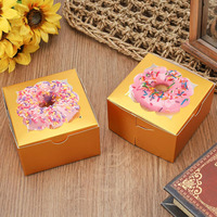 B686 en vrac or jaune emballage de boulangerie avec fenêtre boîtes à pâtisserie anniversaire bébé douche fête en gros fraises boîte pour doux
