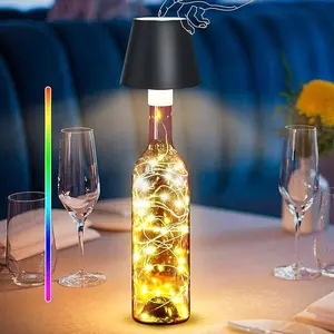 Lâmpada LED RGB recarregável de mesa para bar e restaurante, lâmpada de mesa de cabeceira noturna com toque regulável