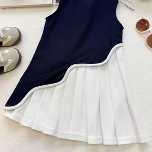 Robe d'été 2026 pour filles, édition coréenne, style polo dessin animé, <span class=keywords><strong>jupe</strong></span> plissée style collège pour petites filles - Product Image 6