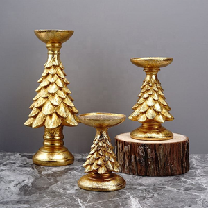 Portacandele Natalizio in Resina a Forma di Albero, <span class=keywords><strong>Candelabri</strong></span> Vintage per Soggiorno e Cucina, Regalo Festivo - Product Image 1