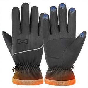 Guantes de Invierno para Hombre, Térmicos, de Cuero, Resistentes al Viento y a la Nieve, con Pantalla Táctil, para Deportes de Nieve - Product Image 3