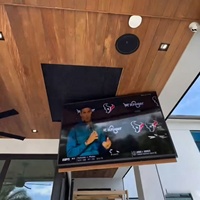 Support TV motorisé escamotable et orientable pour plafond, encastré, électrique, 65-86 pouces, avec télécommande, certifié CE, pour maison intelligente
