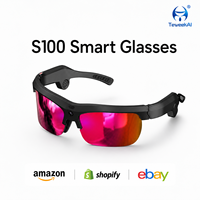 Gafas Inteligentes S100 con IA, Cámara de 13MP, Traducción Conversacional, Asistente de Voz, Grabación de Minutas de Reuniones