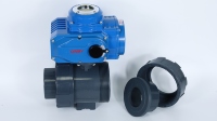 Aktuator PN10 katup bola listrik PPH PPR UPVC PVC listrik, kontrol listrik air 12V DC 24V 220V Plastik bermotor