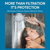 Pommeau de douche à main avec adoucisseur d'eau et filtre à chlore, jet de pluie haute pression, finition chromée, filtre de douche pour eau dure