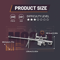 Puzzle Logam 3D Senapan Sniper Barrett M82A1 Piececool, Model Rakitan DIY, Mainan Edukasi Tingkat Kesulitan Tinggi untuk Dewasa