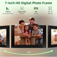 Marco de Fotos Digital Inteligente con Pantalla Táctil WiFi de 7 Pulgadas, IPS HD, 32 GB, Nube, Reproductor de Música MP4/MP3, Calendario, Reloj, Presentación de Diapositivas, Rotación Automática