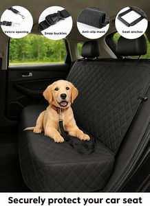 Housse de siège de voiture étanche noire pour animaux de compagnie, taille universelle, housse de siège de voiture pour <span class=keywords><strong>chien</strong></span>, protection de siège arrière pour SUV et camion - Product Image 2