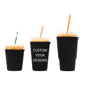 ปลอกหุ้มแก้วกาแฟแบบมีซิปกันน้ำ ทำจากนีโอพรีน สำหรับร้านกาแฟ ร้านอาหาร โรงแรม และงานปาร์ตี้ - Product Image 1