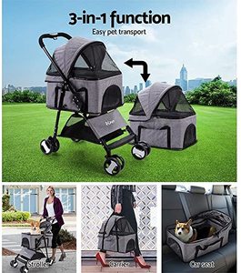 Kingtale <span class=keywords><strong>Pet</strong></span> 4 ruote <span class=keywords><strong>Pet</strong></span> Dog cane gatto passeggino trasportino altri trasportini e prodotti da viaggio - Product Image 4