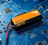 Batterie LiPo haute qualité 22,2 V 6S 8000 mAh 35C à décharge élevée pour modèles de drones RC, UAV et multicoptères