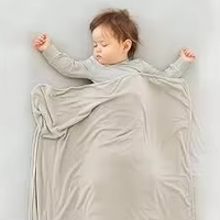 Couverture pour bébé en jersey de bambou et élasthanne de haute qualité, douce et personnalisée