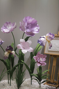 Fleurs géantes autoportantes en papier violettes pour vitrine de magasin, fleurs artificielles pour décoration de mariage, accessoires de photographie d'événements - Product Image 2