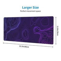 Violet topographique grande carte de jeu lignes Contour bureau Pad Long Extra antidérapant clavier ordinateur portable tapis de souris 31.5x11.8 pouces