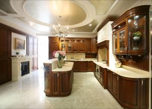 Ensemble de meubles de cuisine en <span class=keywords><strong>bois</strong></span> massif de style américain traditionnel, personnalisation complète de la maison, avec marbre stratifié <span class=keywords><strong>et</strong></span> marbre artificiel - Product Image 2