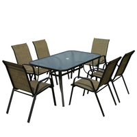 Table et chaises d'extérieur en métal imperméables de haute qualité, design moderne pour salle à manger, hôtel et chambre, mobilier de patio extérieur, vente en gros