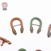 Accessoires de bagages Arc incurvé double boucle de robinet or ancien argent ancien diamant en forme de U double boucle à tête de serpent