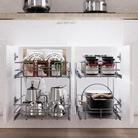 11 Zoll Rostfreier Moderner Schwerlast-Mehrschichtiger Küchen-Gewürzaufbewahrungsschrank Arbeitsplatten-Eckorganizer für Gewürze und Kleinteile