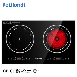 Cocina Eléctrica Portátil de Doble Hornilla, Cocina de Inducción de 4000 W, 2 Hornillas, Control Táctil de Cerámica, Placa de Cocción Infrarroja, Uso Doméstico y al Aire Libre - Product Image 1