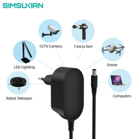 Adaptateur secteur 12V 2A DC, prise UK, matériau PC, certifié KC CE pour FCC PSE SAA GS