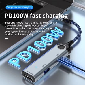 Adaptador Portátil 3 en 1 Tipo C a USB 3.0 Hub Multipuerto 4K 60HZ con Carga PD 100w, Adaptador USB-C - Product Image 5