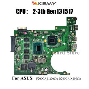 Placa base de computadora portátil X200CA para <span class=keywords><strong>ASUS</strong></span> <span class=keywords><strong>VivoBook</strong></span> X200C F200CA K200CA D200CA X200CA placa base de computadora portátil con I3 I5 <span class=keywords><strong>I7</strong></span> CPU 100% pruebas OK - Product Image 2