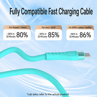 Câble USB-A vers USB-C 120W à charge rapide, avec âme en caoutchouc liquide épaissi, pour téléphone Android, tablette et ordinateur portable