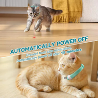 Collier laser automatique de luxe pour chats, en plastique vert, avec lumière LED et rechargeable par USB, pour le jeu et la chasse