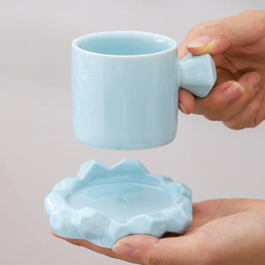 Ensemble de tasses et soucoupes à thé de l'après-midi coréen, élégant, pour hommes et femmes, pour boire du café, luxe léger, utilisé au bureau et à la maison - Product Image 2