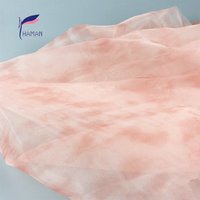 Vente en gros 100% polyester dégradé organza tissu écologique confortable transparent motif imprimé pour jupes chemises rideaux sacs