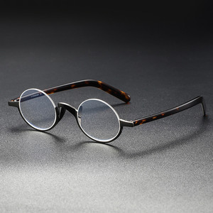 <span class=keywords><strong>Lunettes</strong></span> <span class=keywords><strong>rondes</strong></span> en acétate <span class=keywords><strong>Lennon</strong></span> pour hommes et femmes, faites à la main, super légères, petite monture, style rétro, pour haute myopie, semi-cerclées - Product Image 3