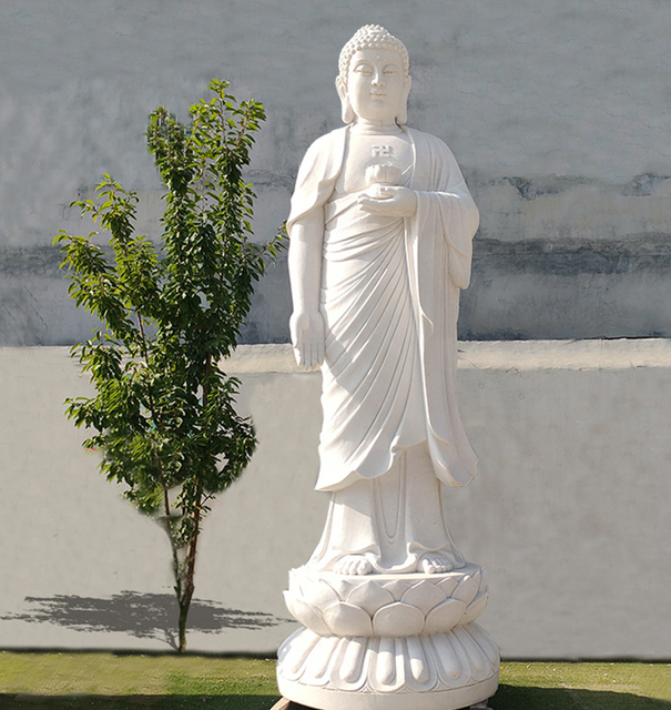 Sakyamuni Buddha Statue Marble Modern Outdoor Luxury Life Size Sculpture Home Decor 1 Year Warranty BringFine Carved