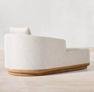 Chaise longue d'extérieur élégante et moderne en teck, durable, résistante à l'eau et au soleil, idéale pour les cours, les villas, les terrasses et les halls. - Product Image 3