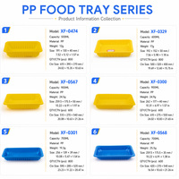 Plateau alimentaire en plastique PP antidérapant personnalisé avec nervures de drainage pour l'emballage des aliments frais, des fruits et de la viande en supermarché