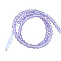 Nouvelles couleurs, perles transparentes violet clair, câble de charge rapide Type-C 5A unique avec perles pour la décoration de bureau/table de chevet
