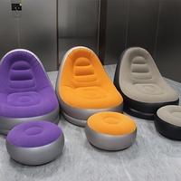 Canapé gonflable pliable avec repose-pieds ; Canapé inclinable familial doux et confortable pour la détente ; Type portable pour l'extérieur