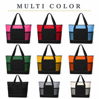 Grand sac fourre-tout à fermeture éclair avec poche avant et poches latérales en filet, impression personnalisée OEM ODM